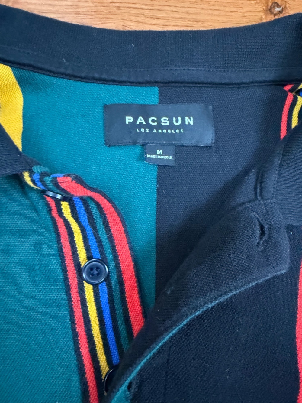 PacSun Long Sleeve Men’s Vertical Stripe Rugby Polo - Picture 2 of 7